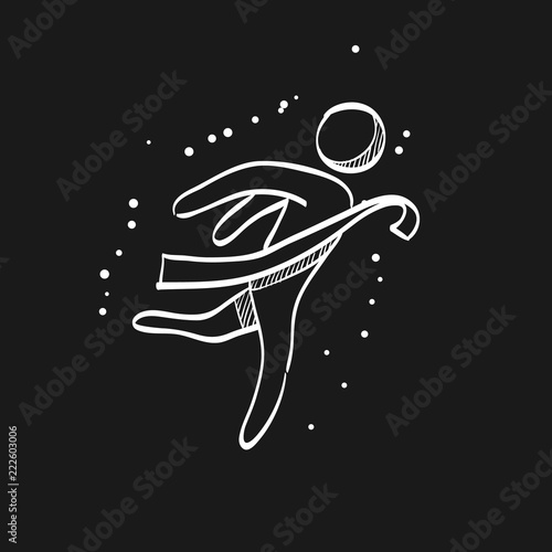 Sketch icon in black - Finish line