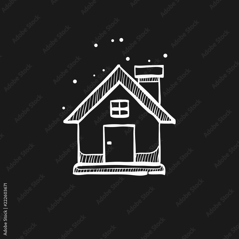 Fototapeta premium Sketch icon in black - Bird house