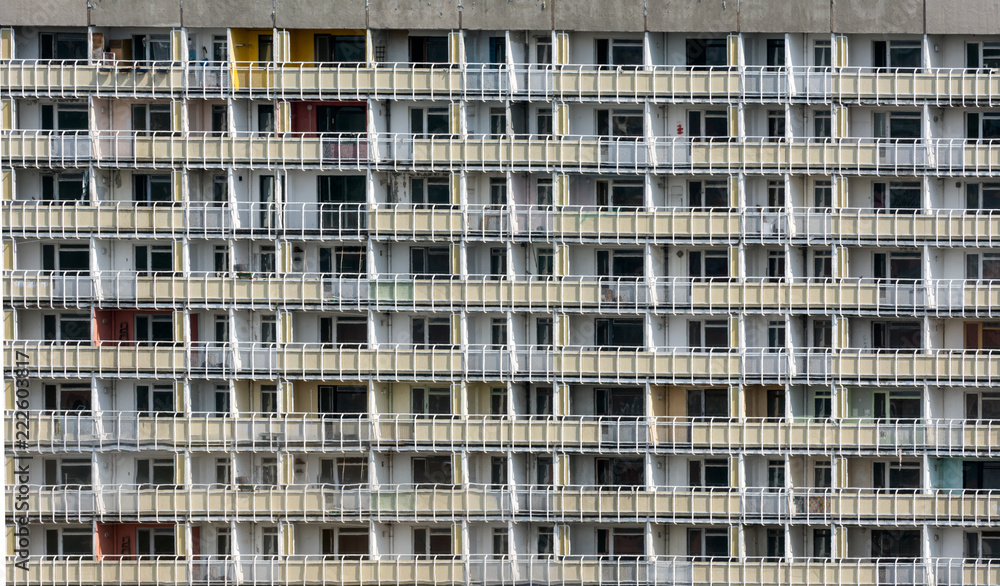 Dull neglected apartment block Dull neglected apartment block