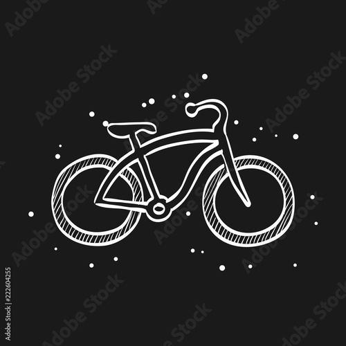 Sketch icon in black - Low rider bicycle