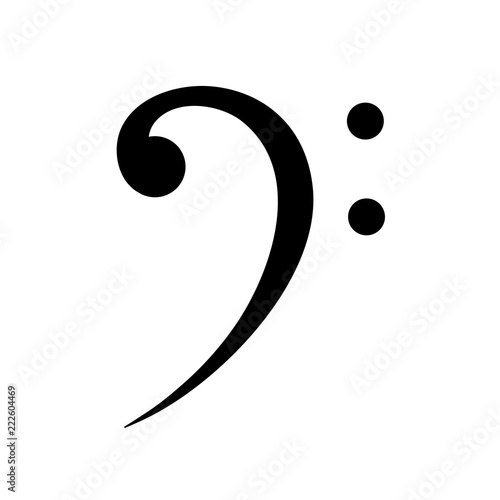 badge of a bass key. Symbol for sheet music