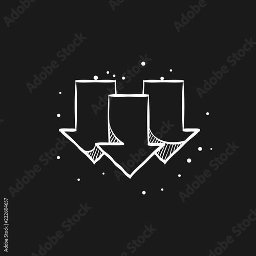 Sketch icon in black - Multiple down arrow
