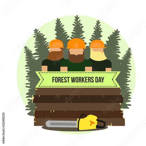  forest workers and trees