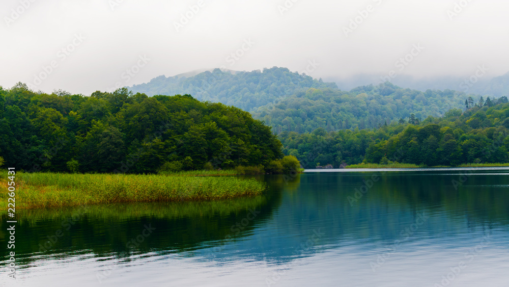 lake high in the Caucasus mountains