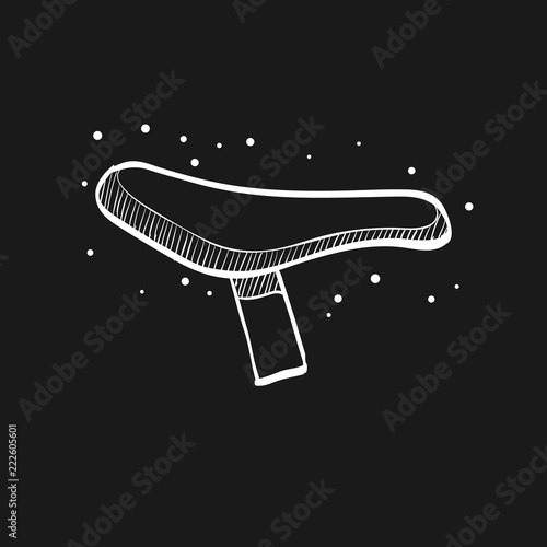 Sketch icon in black - Bicycle saddle
