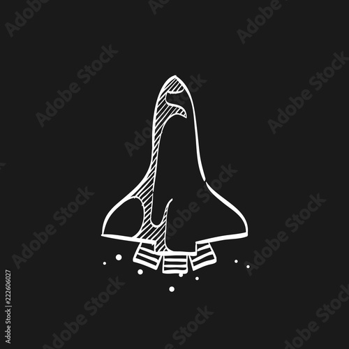 Sketch icon in black - Space shuttle