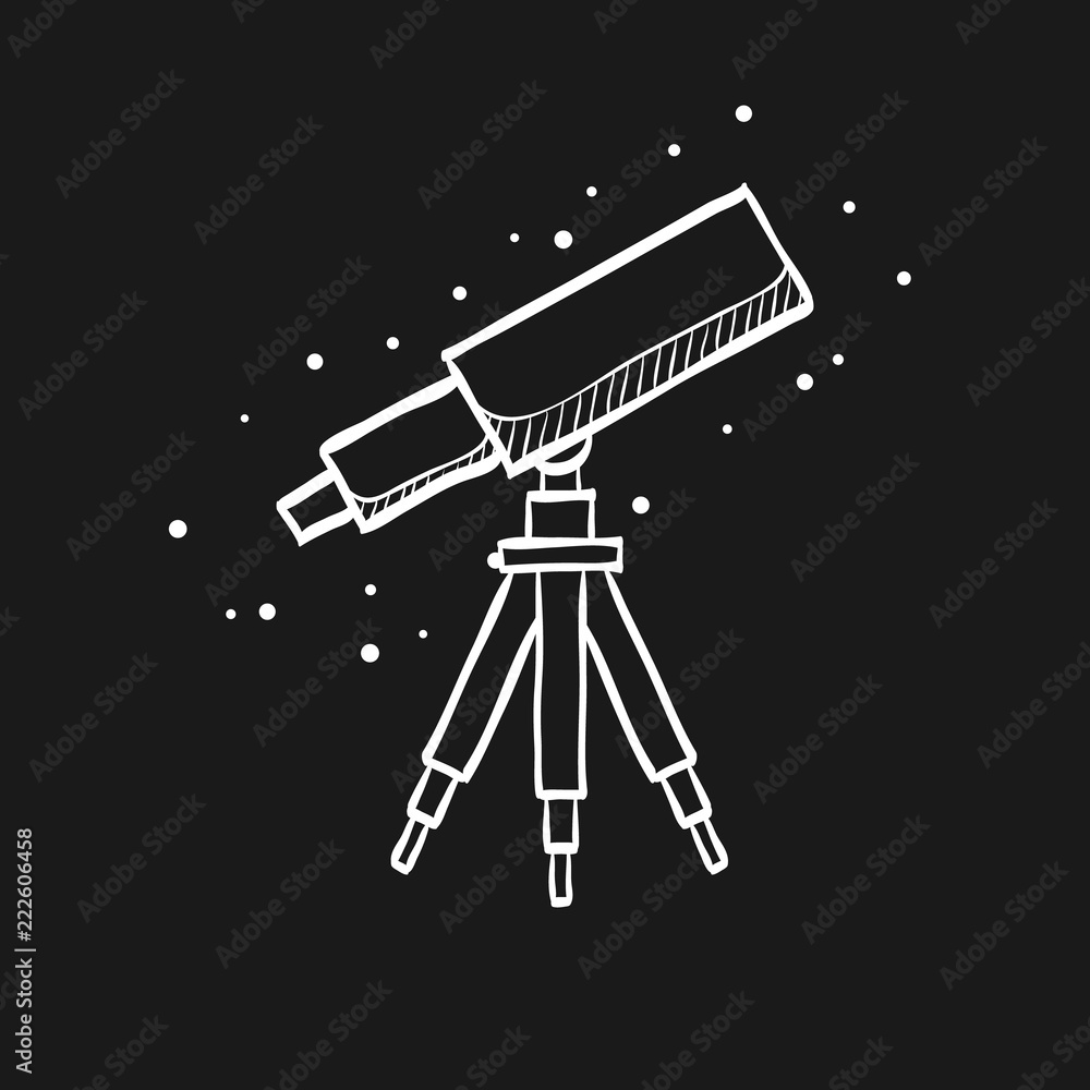 Sketch icon in black - Telescope Sketch icon in black - Telescope