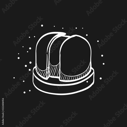 Sketch icon in black - Earth telescope