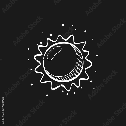 Sketch icon in black - Forecast sunny