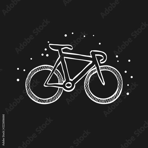 Sketch icon in black - Track bicycle