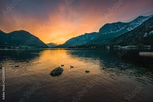 Fototapeta zachód słońca na plaży