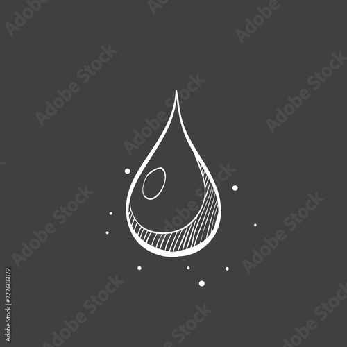 Sketch icon in black - Water drop