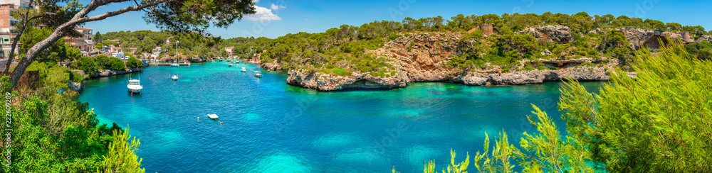 Beautiful bay of Cala Figuera, seaside panorama on Majorca, Balearic Islands