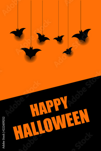 Halloween background with bats. Vector illustartion