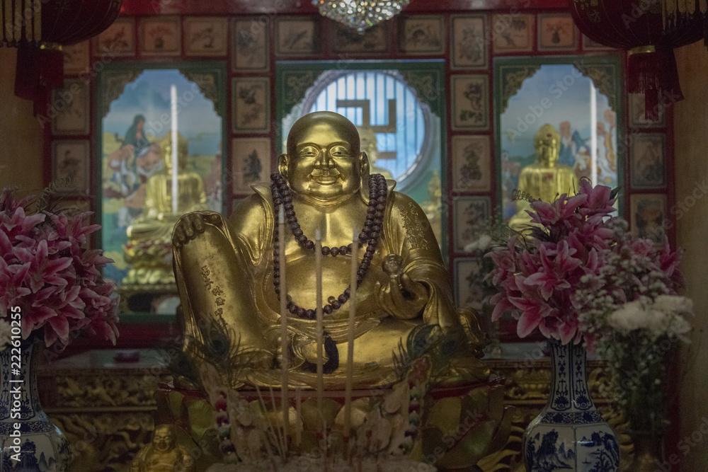 Buddha sculpture in temple, Bangkok, Thailand