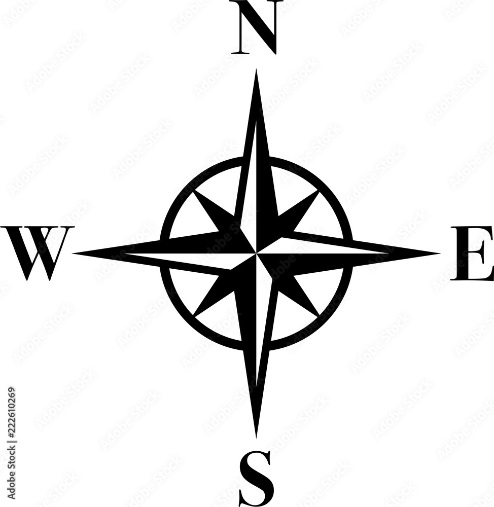 Kompass, Logo, Zeichen, Aufkleber Label Stock-Vektorgrafik | Adobe Stock