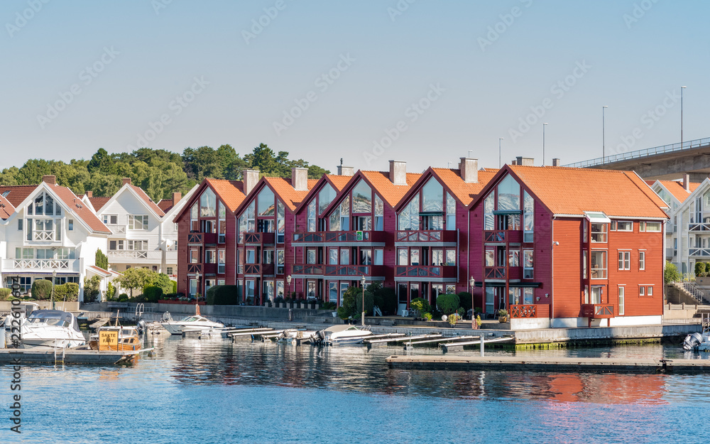 Townhouses on the shore of the port