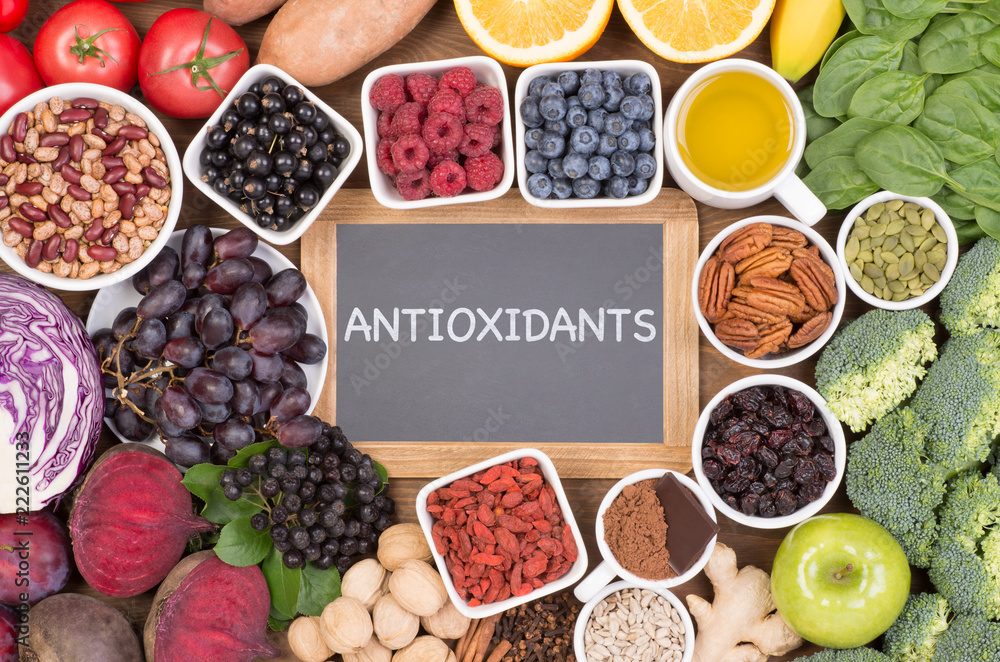 Food sources of natural antioxidants such as fruits, vegetables, nuts