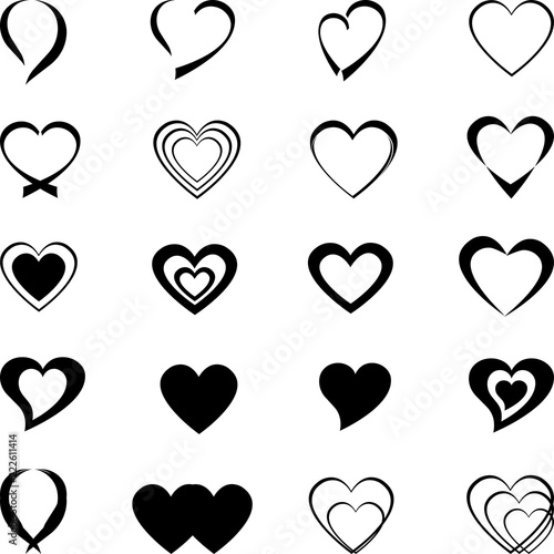 Herz Sammlung, Herz, Aufkleber Label, heart collection