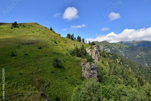 Treking in the mountains of the Borjomi-Kharagauli National Park in Lesser Caucasus. Borjomi, Georgia.