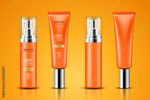 Realistic tube with sunscreen cream