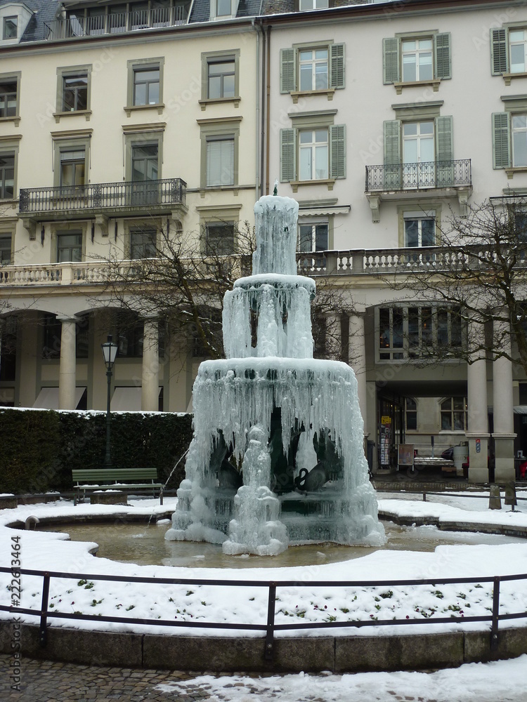 fountain in ice