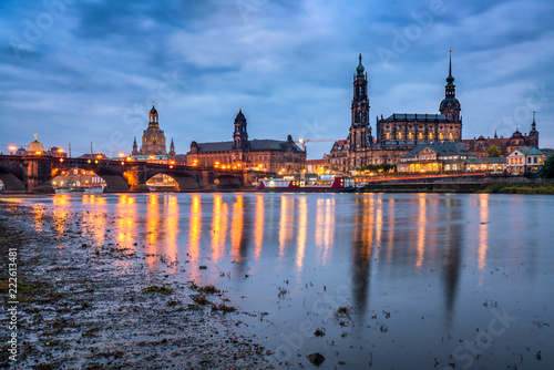 Das Elbufer in Dresden  Sachsen  Deutschland