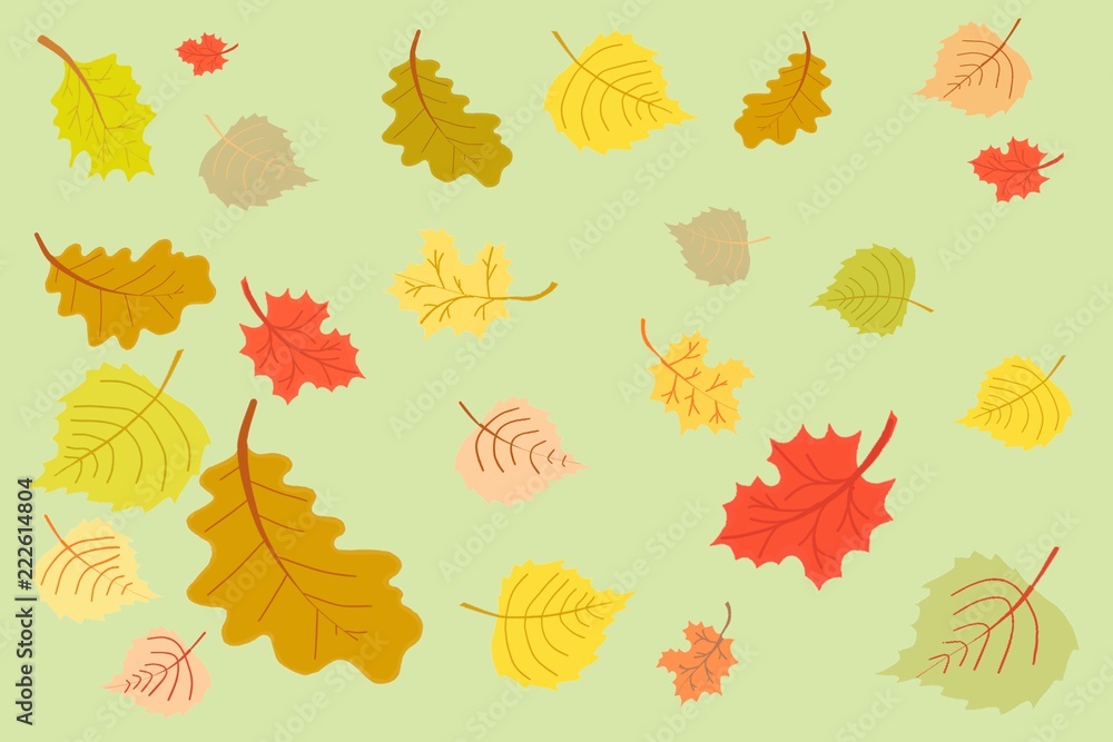 Obraz premium autumn leaves background set
