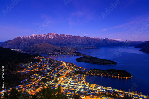 Twilight at Queenstown, New Zealand.