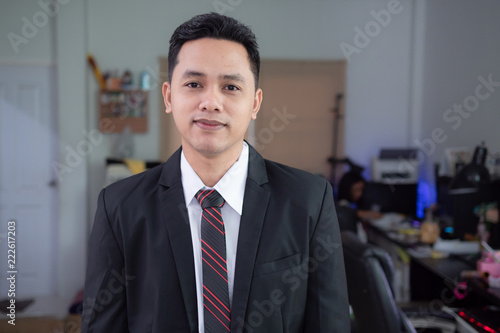Photography Portrait shot Asian businessman smiling with confidence