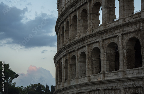 Colosseum during sunset in Rome