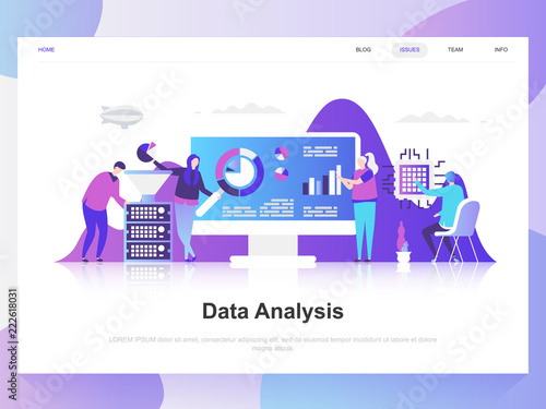 Data analysis modern flat design concept. Landing page template. Modern flat vector illustration concepts for web page, website and mobile website. Easy to edit and customize.