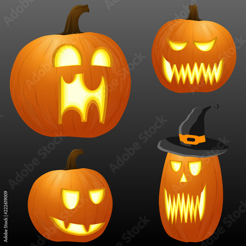 different Halloween pumkpins