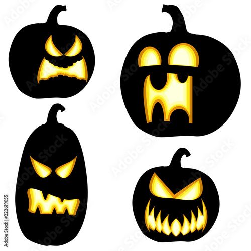 different Halloween pumkpins