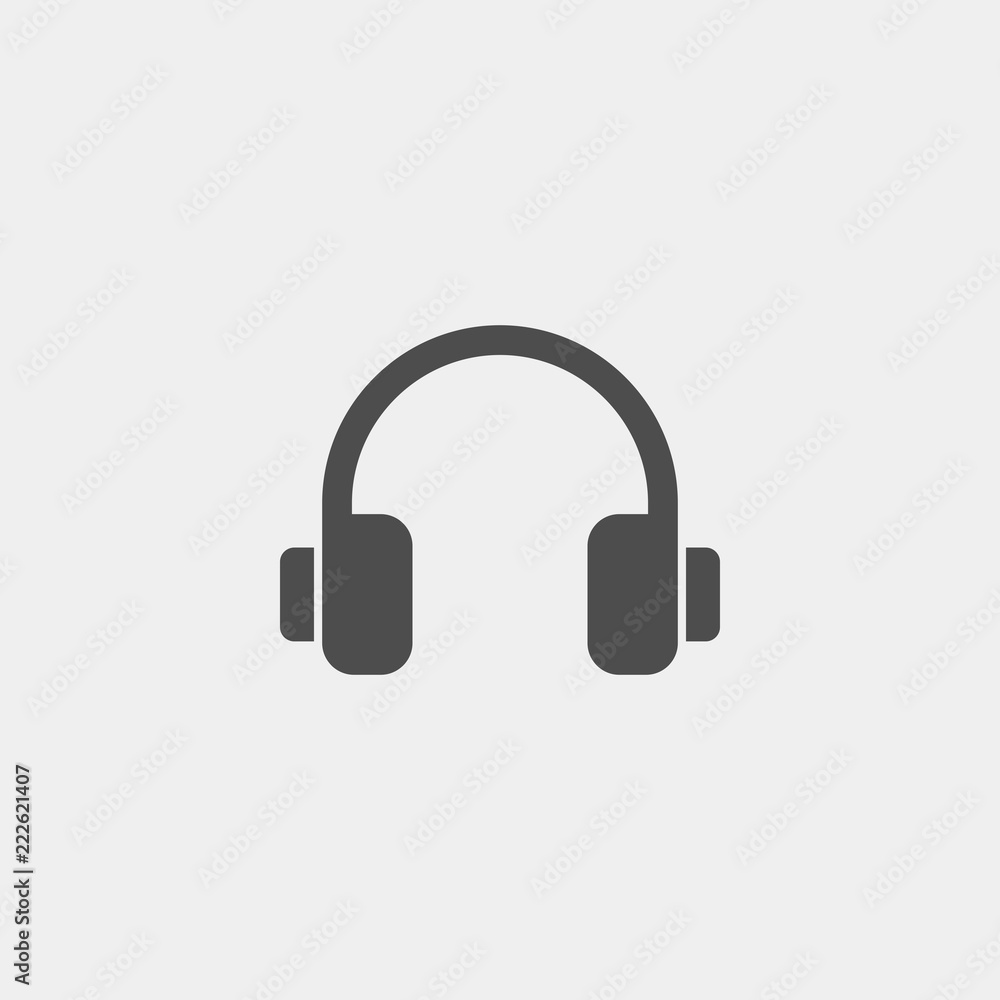 Headphones flat vector icon Headphones flat vector icon