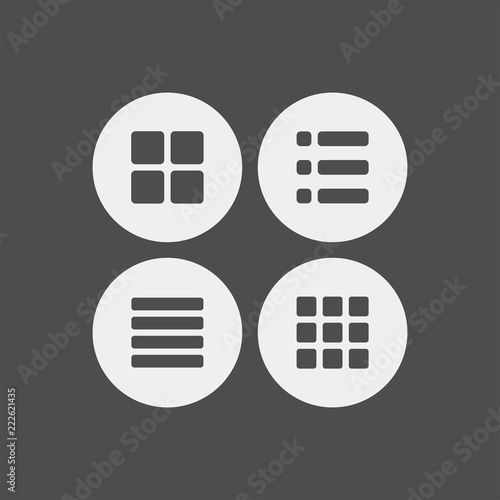 Menu list flat vector icons