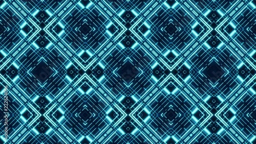 Wallpaper Mural Kaleidoscope glitchy Loop with Bright geometric neon lines, hypnotizing animation and futuristic HUD blue style. Perfect for Vj , led screen, video projection mapping, party.. Torontodigital.ca