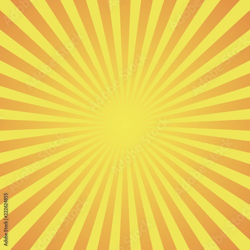 Yellow abstract sun rays vector background