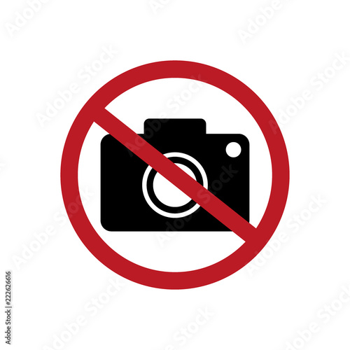 No photography. No camera vector sign icon