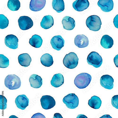 Watercolor seamless pattern with blots.