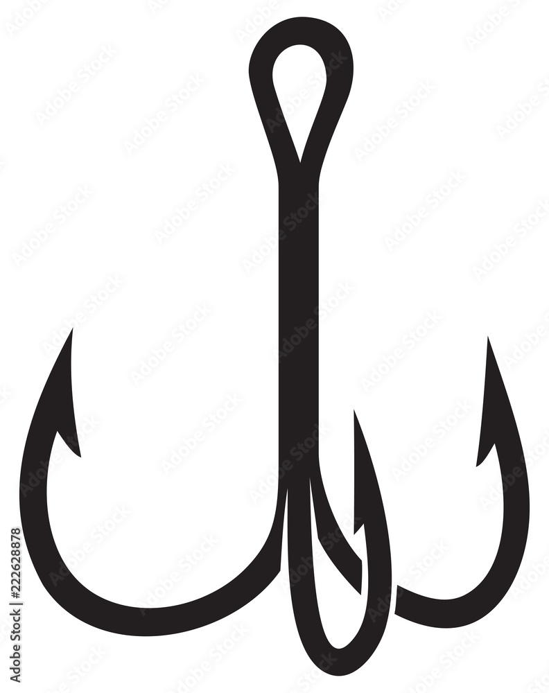 Triple fishing hook vector illustration Triple fishing hook vector illustration