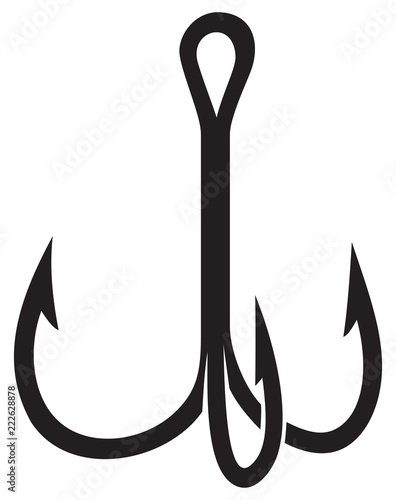  Triple fishing hook vector illustration