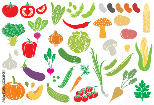 vegetables icon set (vector collection)