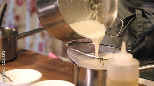 cooking the pancakes at the restaurant