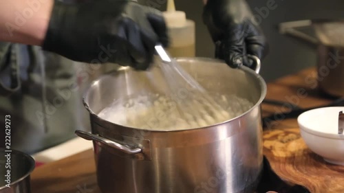 cooking the pancakes at the restaurant