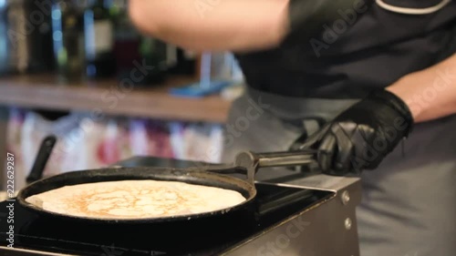 cooking the pancakes at the restaurant