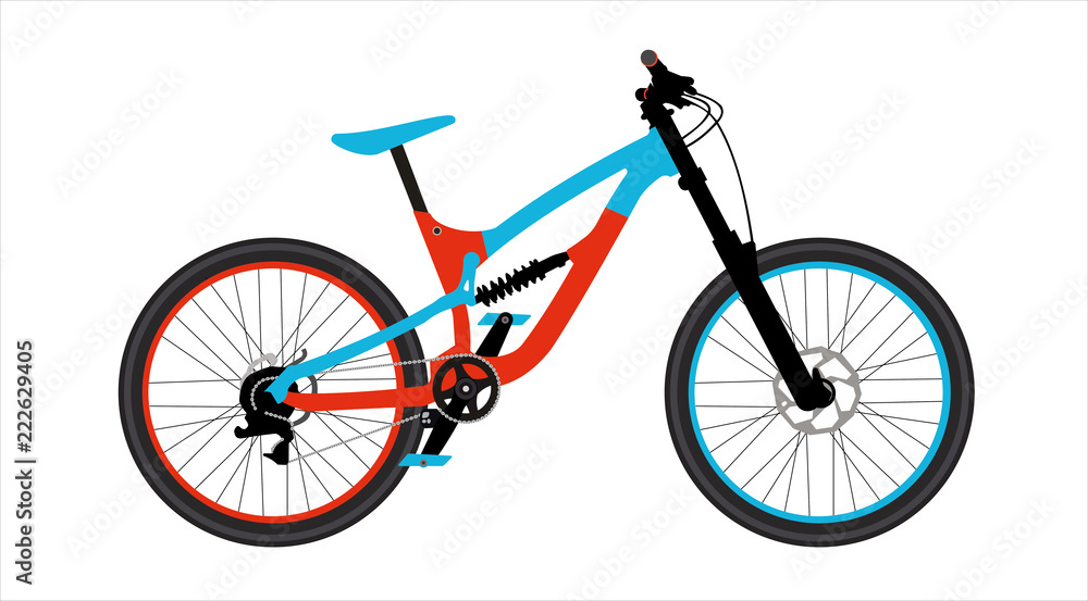 Fototapeta premium Mountain bike in a flat style.