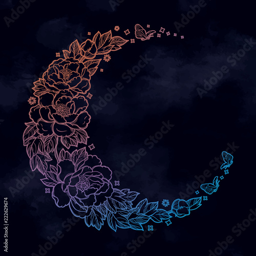 Beautiful romantic crescent moon