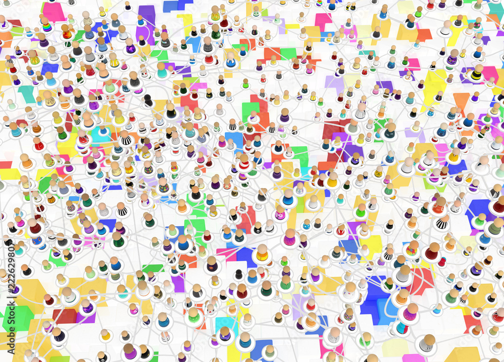 Cartoon Crowd Layered System, Color Boxes