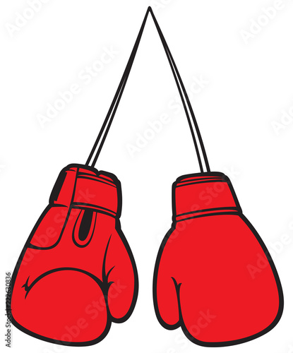 red boxing gloves vector illustration